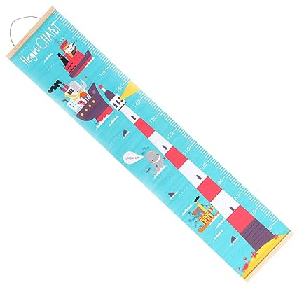 ERINGOGO Lineal Leicht Aufzuhängen mit Wachstumstabelle Wandbehang Nordischer und Ölleinwand Rollbar zur Aufbewahrung Deko für Kinder Kinderzimmer