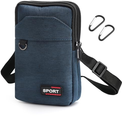 XRVRILE 7-Zoll Handytasche Zum Umhängen 3-Lagen Taschen Handy Tasche Zum Umhängen, Herren Handtaschen kleine Umhängetasche Herren mit Abnehmbaren und Verstellbaren Schultergurten für Wandern Sport