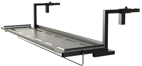 Mesa auxiliar colgante para balcón, mesa de barandilla fácil de instalar para jardín y patio, mesa de balcón al aire libre compatible con varias barandillas