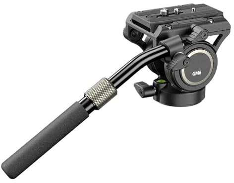 Camera Ball Head, Fluido panoramico idraulico for inclinazione panoramica della testa video for treppiede for fotocamera Monopiede Piastra QRP for supporto Carico massimo 8 kg,parts