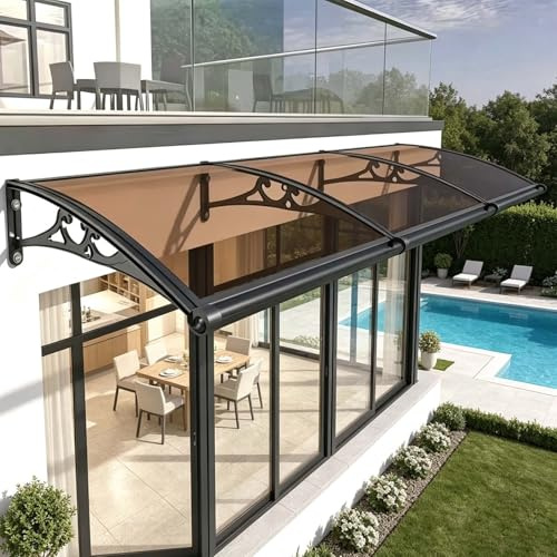 Auvent De Porte，Marquise De Porte Exterieur Moderne，Toit en Polycarbonate，avec Structure Abs，Protection Extérieure Contre La Pluie pour Balcon，pour Terrasse, Balcon，