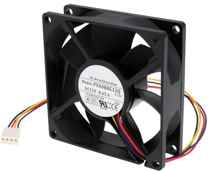 ECSiNG Ventilador de Refrigeración 80 mm 4 Pines pwm Compatible con PVA080G12Q 12 v 0,65 a 80 x 80 x 25 mm para Caja de pc Servidor