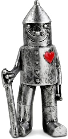 Tin Man Garden Ornament, Metal Garden Ornaments Outdoor, Tall Rustic Heart Axe Soldier Statue, Garden Sculptures & Statues, 10th Wedding for Couple, Outdoor Decorations