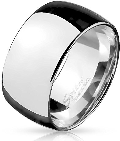 Bungsa 64 (20.4) BREITER Edelstahlring Silber 10mm Herren 60-72
