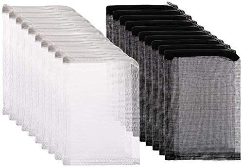 tao pipe 20pcs Aquarium Filter Bags Media Mesh Filter Bags with Zipper