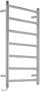 Milano Esk 200W Chrome Straight Bar Stainless Steel Electric Heated Towel Rail - 800mm x 500mm