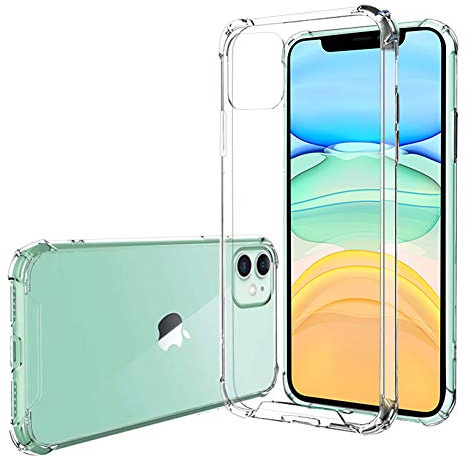 Hually Cover Compatibile con iPhone 11(6.1''),Custodia Protettiva con Assorbimento degli Urti con Paraurti [Protettiva Sottile], Trasparente HD