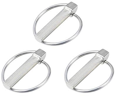 sourcing map 3 Stück Klappstecker Klappsplinte mit Ring 11mm X 54mm Anhängerstifte Sortimentskit für Boot Kajak Anhänger Traktorwagen Pferdetransporter