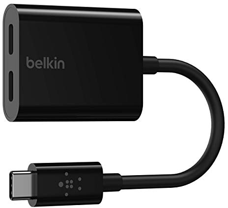 Belkin CONNECT USB-C audio e adattatore di ricarica (adattatore per cuffie USB-C, ricarica rapida con USB-C PD per Pixel, iPad Pro e altri dispositivi, ad esempio Samsung)