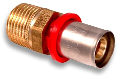 TDM 25er Pressfitting Übergang mit 3/4 Aussengewinde – für 2,5mm Rohr, Aluverbund- und Mehrschichtverbundrohr, DVGW geprüft, 3/4 x 25