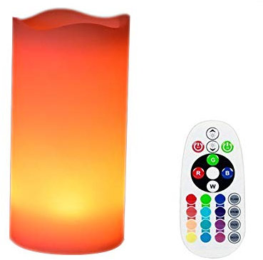 KEEDA LED Nachtlampe, Farbwechsel Tischleuchte mit Fernbedienung, Dimmbar Wasserdicht Stimmungslicht für Schlafzimmer, Bar, Restaurant, Party (Kerze, 10x20cm)