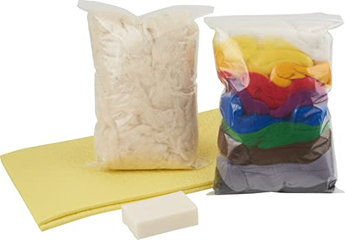 VBS Einsteiger-Set Nassfilzen 13-teiliges Bastelset für kreative Filzprojekte mit Wolle und Zubehör ideal für Anfänger und Hobbykünstler