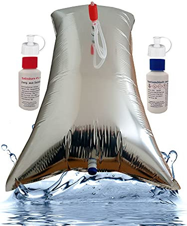 Superfind24 Wasserbeutel, Wassersack, 220 Liter Prepper Wasser Notfallvorsorge für die Badewanne inkl. Wasserentkeimung.