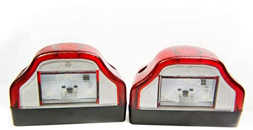 Web Truck 2 x 6 LED Kennzeichenleuchte 12V 24V mit E-Prüfzeichen Nummernschildleuchte Kennzeichenbeleuchtung Kennzeichen Auto SMD Rück Hinten Paar PKW LKW KFZ