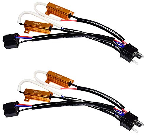 HUIQIAODS H4 LED Decoder 50W 8 Ohm Scheinwerfer Canbus Fehlerunterdrücker Anti-Flacker Aluminiumgehäuse 6 Ohm 50 W 12 V Goldenes Aluminiumgehäuse Industriell