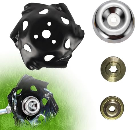 Hillylolly Cabezal Desbrozadora Malas Hierbas, Cabezal de Corte Universal para Hierba, Disco Desbrozadora 25.4 mm, Diámetro 23.5 cm,Cabezal de Deshierbe, Accesorios de Desbrozadoras
