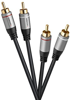 celexon Câble audio stéréo 2x RCA 10m - mâle sur mâle - Plug & Play - PRO