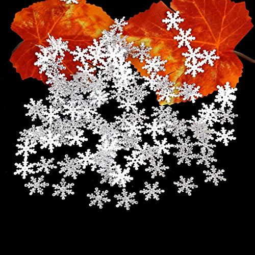 600 Stück Schneeflocken Konfetti,Schneeflocke Tischkonfetti Winter Weihnachten Deko Silvester Tischdeko Streudeko für Weihnachten Frozen Party Hochzeit Geburtstag Holiday Dekorationen,Silber 1.5cm