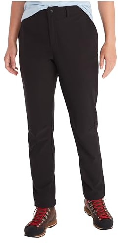 Marmot Wm's Scree Pant, Vandringsbyxor i softshell, friluftsbyxor som andas, vattenavvisande byxor, Kvinnor, Black, 08