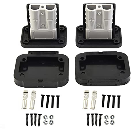 Lot de 2 supports encastrés 50 A - Compatible avec les fiches Anderson - Support encastré - Support de panneau avec couvercle - Support de montage - Couvercle de panneau (avec prise)