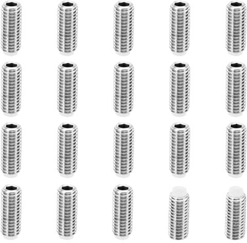 PATIKIL 20 Paquet M5x12mm Nylon Pointe Sans-tête Vis 304 Inox Acier