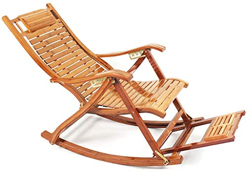 ONWEE Klappbarer Lounge-Stuhl, Schaukelstuhl, Liegestuhl mit Armlehnen, Rückenlehne, Mittagspausen-Liege, Balkon-Liege, Garten- und Outdoor-Liege Vision