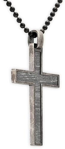 Handmade oxidierte 925 Sterling Silber Kreuz Halskette für Männer Punk Rock Halskette Herren Kreuz Halskette Ungewöhnliches Geschenk für Ihn, Freund-Geschenk Weihnachtsgeschenk