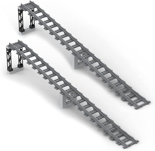 City Schienen Bausteine Set, City Schienen Erweiterungsset City Zug Schienen Zubehör Klemmbausteine Kompatibel mit dem Marktführer