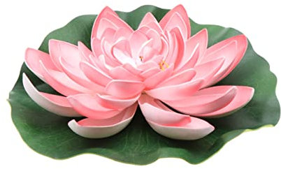 Ciieeo 1Stk gartenteich Dekoration Teich Seerose Ornament Hochzeitsdekorationen künstlicher Lotus Teichdekoration berühren Blumen Wasser Schwimmen schwimmende Unterlage Zubehör Rosa