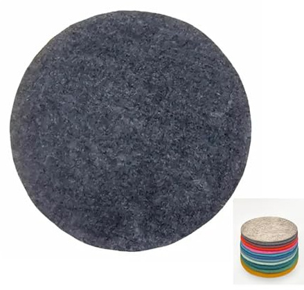 Nepalaya - flaches Sitzkissen Filzkissen aus 100% Wolle gefilzt, rund, Ø40cm, Bunte Stuhlkissen aus Filz - handgemacht - fair Trade aus Nepal (anthrazit)