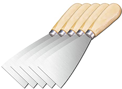 Spachtelmesser, Tapetenschaber, Farbschaber, Werkzeug for Verteilen von Trockenbau-Spachtelmasse und Schlamm, Klebeband, Schaben von Farbe, 5 Stück, 10,2 cm (Size : 3 inch)