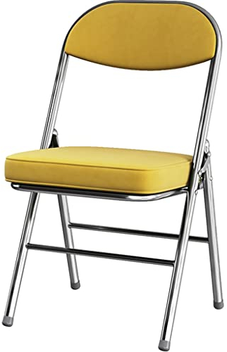 Modischer Esszimmerstuhl, Klappbar Für Zuhause, Make-up-Klappstuhl, Bequemer Bürocomputerstuhl, Stuhl Für Party- Und Freizeitaktivitäten(Gelb)