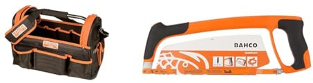 Bahco 3100TB Open Tool Bag & 319 Hacksaw Frame, 300mm Blade