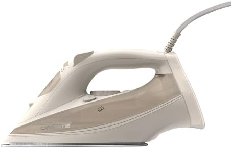 CREATE/IRON FLAT 3000 / Dampfbügeleisen Cremeweiß/Schnellstartsystem, 2m Kabel, Sicherheitssystem, 380 ml Tank, rutschfest, 3000W