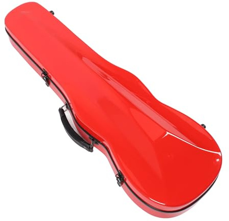 Carbon Fiber Violin Storage Case with Hygrometer Double Shoulder Straps for 4/4, 3/4, 1/2, 1/8 Violin Protective Box