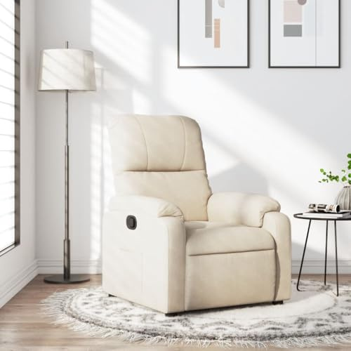Willood Wilood Fernsehsessel Relaxsessel mit Liegefunktion Beige Mikrofasergewebe