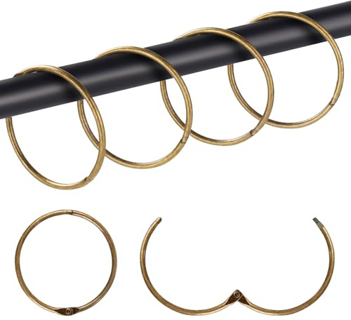 Mafeigu 30Pcs Shower Curtain Hooks,Metal Round Shower Curtain Hooks | Roman Rings,Rustproof Decorative Rings (30, Bronze)