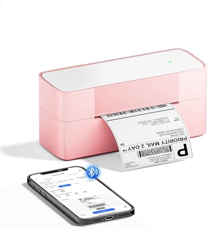 Itari Bluetooth Shipping Printer, 245BT Pink Thermal Postage Label Printer for Small Business, Compatible with Hermes, Royal Mail, EBay
