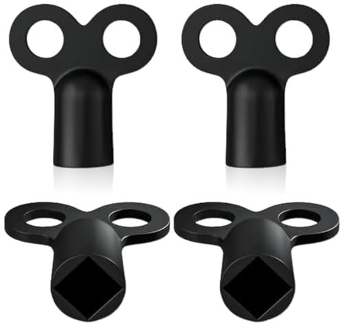 HSKRKOW 4 Pezzi Chiave Di Sfiato Per Radiatori, 5Mm Chiave Per Termosifoni, Chiave Termosifoni, Chiave Contatore Enel, Stabile E Robusta, Adatta Ai Riscaldatori(Nero)