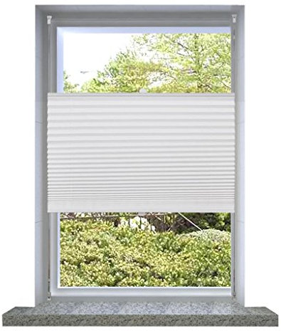 Homgoday Tenda Plissettata 60x125cm Bianca Oscurante, Arredo Tenda a Rullo Oscurante, Tenda per Luce Diurna, Tenda Avvolgibile Interno, Tende Oscuranti, Tende Oscuranti per Interni Camera, Soffitta,