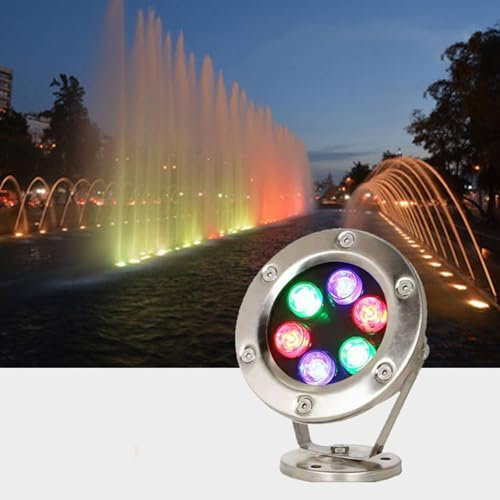 Faretti LED Esterno - Luce Da Pavimento, Luci A LED Subacquee Ad Angolo Regolabile A 360°, Luce Da Laghetto 12V, Luci Sommergibili In Acciaio Inossidabile Impermeabili IP68(Warm White,18W(12v))