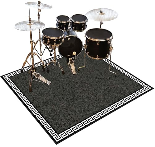 Schlagzeugteppich 140 x 100 cm Schlagzeug Teppich Drum Teppich Schallschutz Teppich Professioneller Trommelteppich Antivibrationsmatten für Musikinstrumente Schallschutz Akustik Trommel Teppich