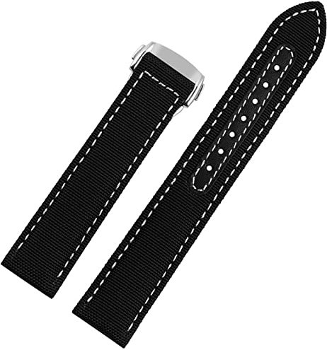 KLVN Uhrenarmband für Omega 300 Stoff Leder Aqua Terra 150 Cupuncture Needle Captain Gewebtes Nylon-Leinen-Uhrenarmband 19 mm 20 mm 21 mm 2 mm Uhrenarmbänder, 19 mm, Achat
