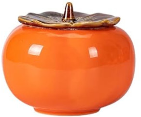 Aschenbecher Keramik-Aschenbecher mit Deckel, Persimmon-Form, dekorativer Tisch-Aschenbecher for Terrasse, Außenbereich, Gärten, Innenbereich, Heimdekoration, multifunktionales Glas Desktop-Aschenbech