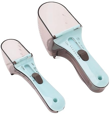 Cuchara Medidora Ajustable, Tazas Medidoras de Plástico, Cuchara Medidora de Cocina con Escala para Accesorios de Cocina para Hornear, Fácil de Limpiar y Almacenar, Material