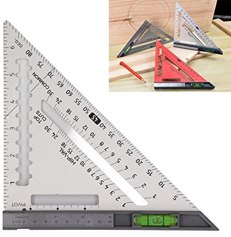 Équerre Triangulaire Détachable en Alliage D'aluminium de Haute Précision, 7 pouces, avec Niveau, pour le Travail du Bois, Équerre de Menuiserie, Règle Triangulaire pour le Travail du Bois