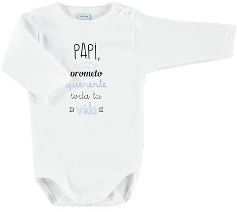 BABIDU Body Bebé Personalizado con Frases Divertidas y Originales - Para Papá, Mamá, Tía, Padrinos y Abuelos - Body Bebé Manga Larga 100% Algodón - Regalo Recién Nacido - Ropa Bebé Niño y Niña Unisex