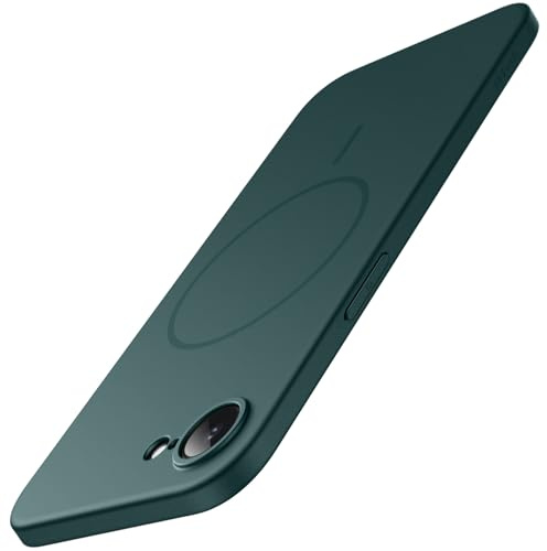 JETech Cover Magnetica Slim per iPhone 17e/16e, Verde Notte | Compatibile con MagSafe, Protezione della Fotocamera, Custodia Finitura Opaca Ultra Sottile, Design Leggero