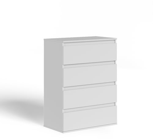 Vicco Kommode Claus, Weiß, 74 x 99.6 cm | mit 4 Schubladen, zur Aufbewahrung von Kleidung und Alltagsgegenständen
