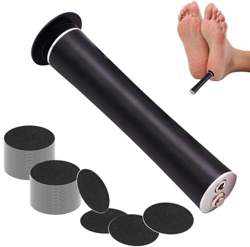 Lime Electrique Pied - Ponceuse Pieds Pédicure Professionnel Vitesse 600rpm - Râpe à Pieds Pédicure Electrique avec 60 Tampons de Remplacement pour Corne,Noir